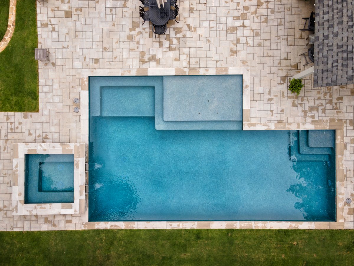 Custom pool and outdoor living detail, Atlanta GA project