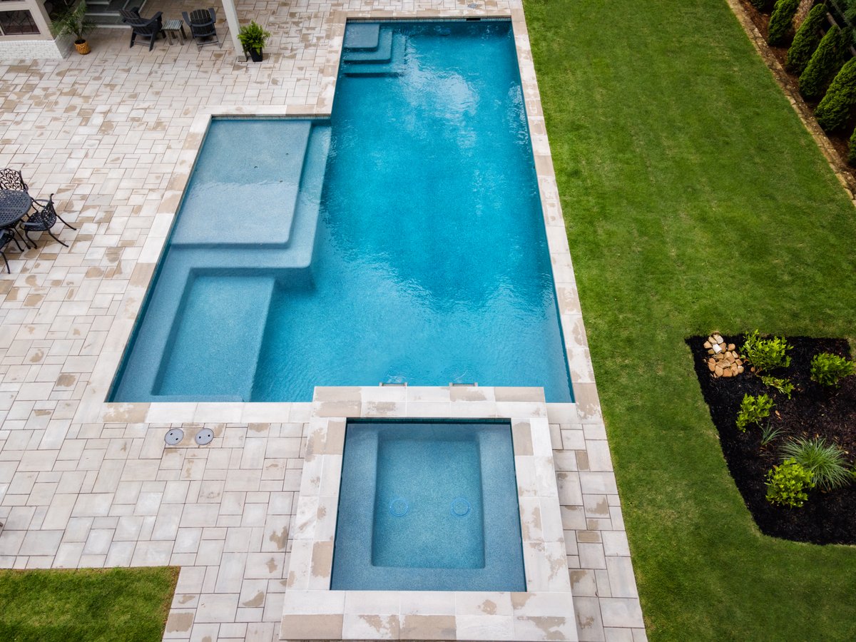 Custom pool and landscape detail, Atlanta GA project